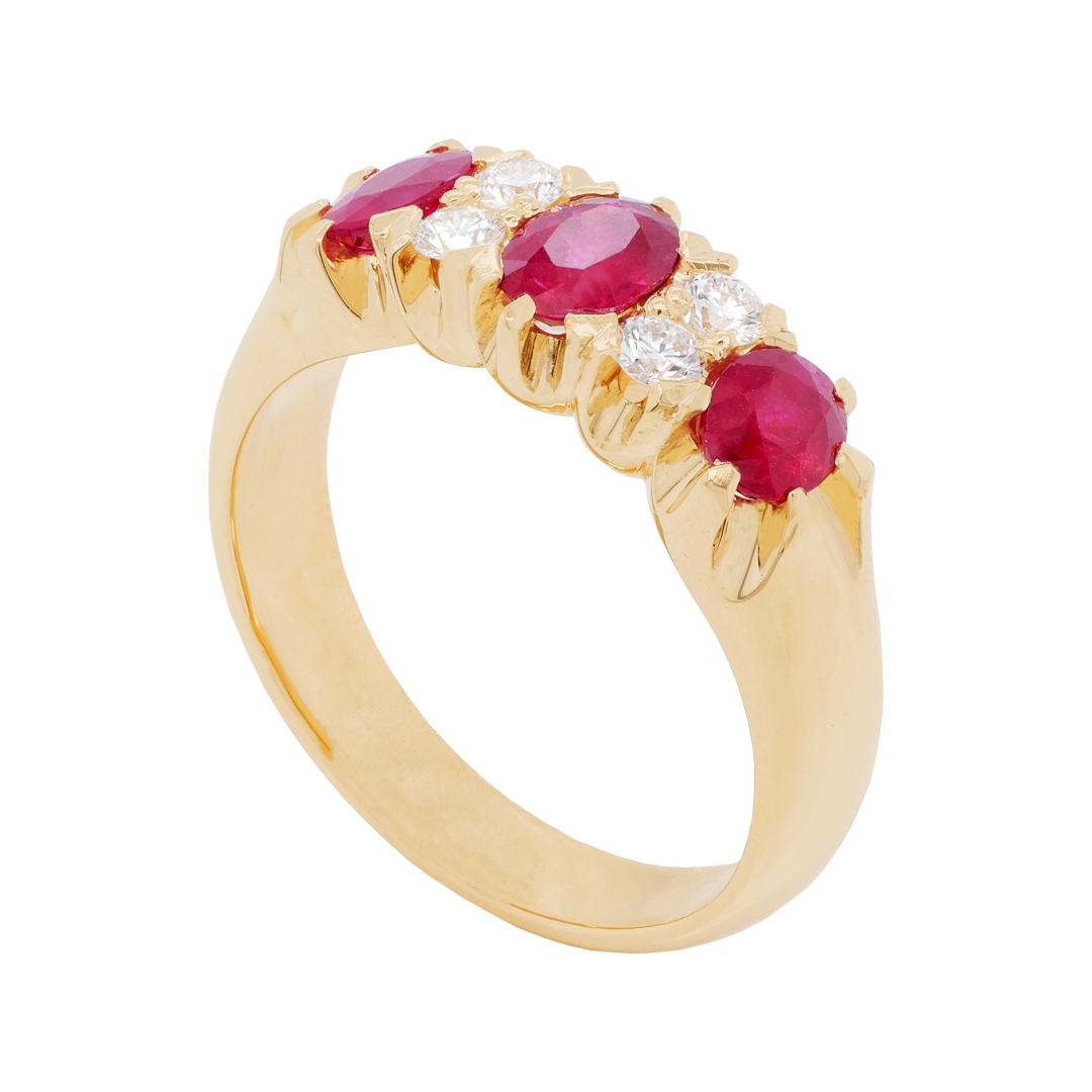 Ruby and Diamond London Bridge Ring Dalgleish Diamonds » Dalgleish Diamonds