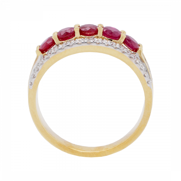 040410 Ruby 5 Stone Diamond Ring Front 1080x1080 copy