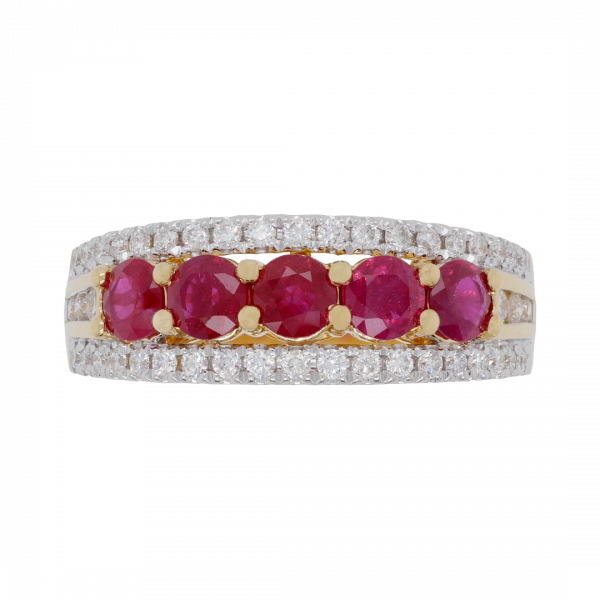 040410 Ruby 5 Stone Diamond Ring Top 1080x1080 copy