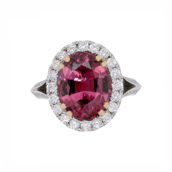 040419 Oval Pink Garnet Diamond Halo Ring Top 1080x1080 copy