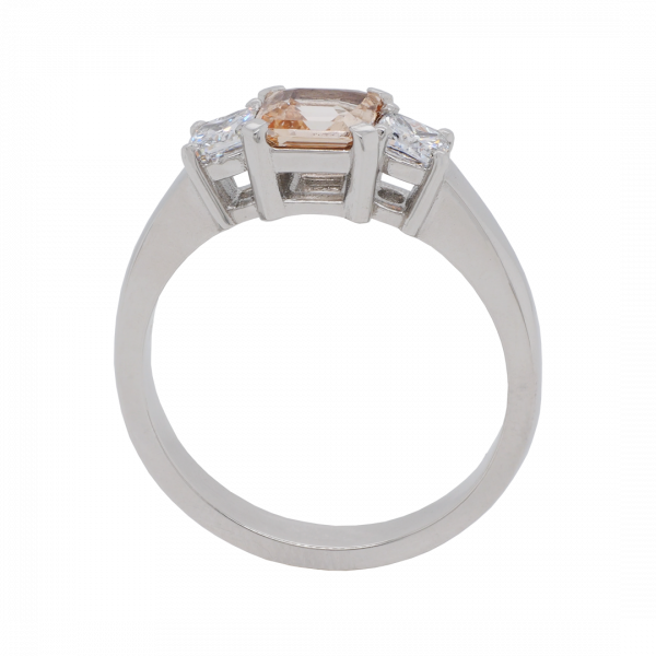 040434 Peach Sapphire Diamond Three Stone Ring Front 1080x1080 copy