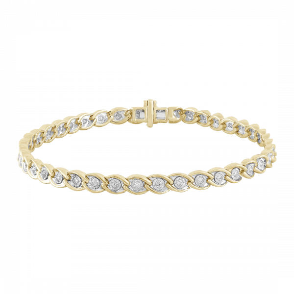 Illusion Crossover Set Diamond Tennis Bracelet