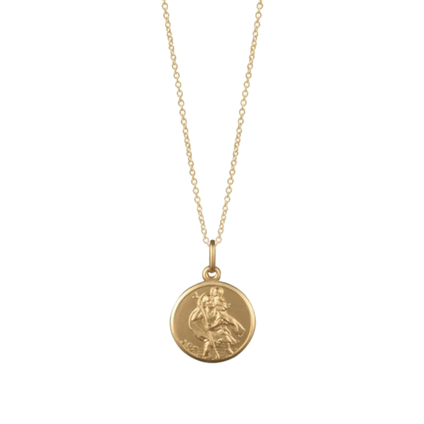 Round Gold Saint Christopher Pendant