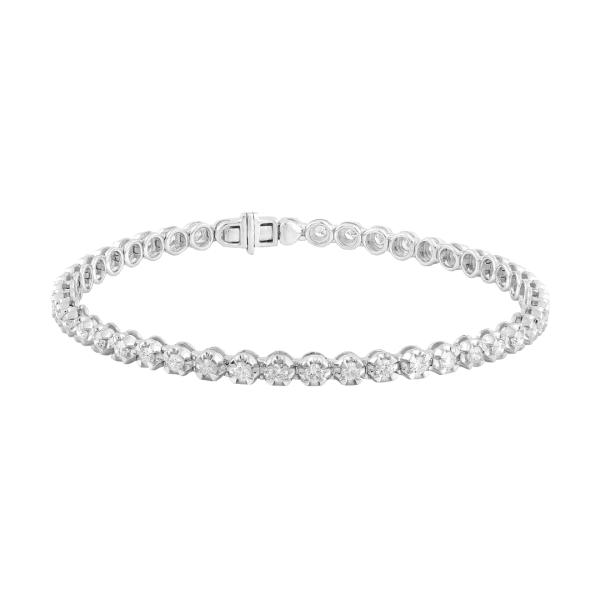 Claw Set Diamond White Gold Tennis Bracelet