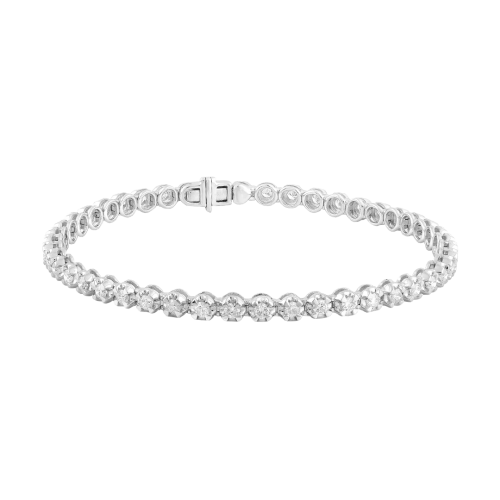 Claw Set Diamond White Gold Tennis Bracelet