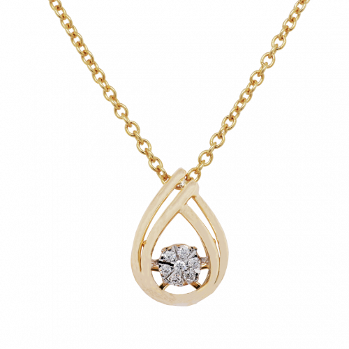 Dancing Diamond Teardrop Pendant