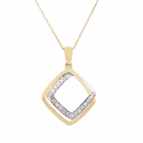 Linked Square Diamond Set Pendant