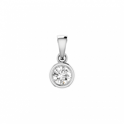 Rubover Set Diamond Solitaire Pendant