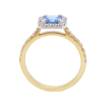 040390 Asscher Ceylon Sapphire Diamond Halo Ring Front 1080x1080
