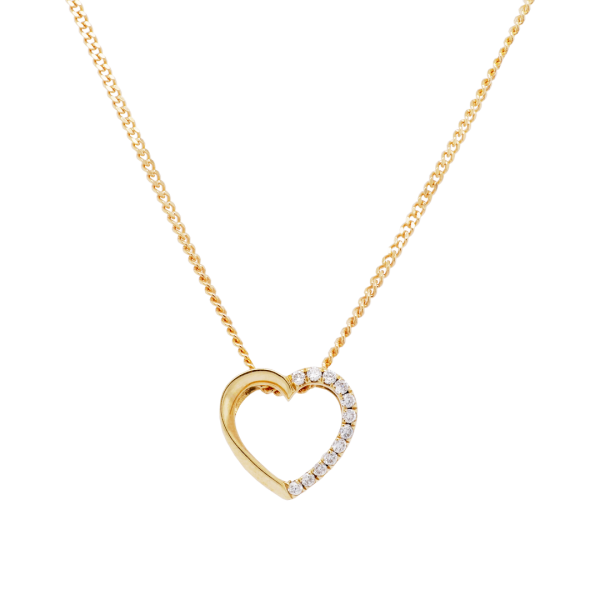 Heart Shaped Diamond Set Pendant