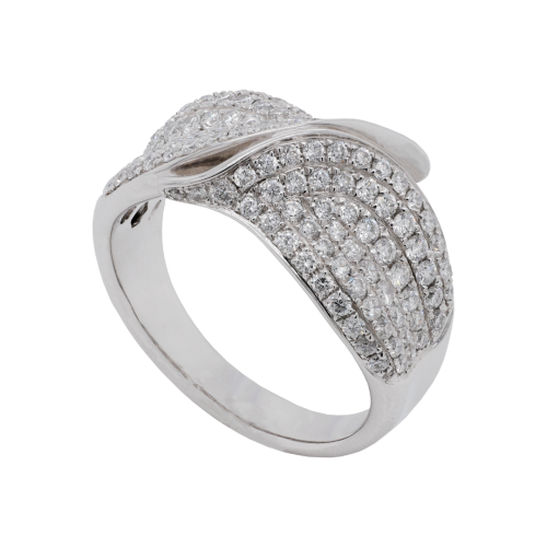 Pavé Diamond Waved Ring