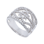 Openwork Patterned Diamond Dress Ring