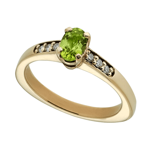 Peridot and Diamond Balance Ring