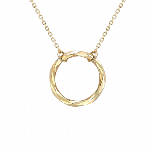 Faceted Open Circle Pendant Necklace