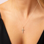 Cross Plain Gold 9K Pendant Model 1080x1080 copy