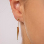 Triangle Drop Stud Earrings 9K Gold Model 1080x1080 copy