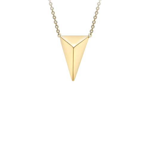 Geometric Triangle 3D Pendant Necklace