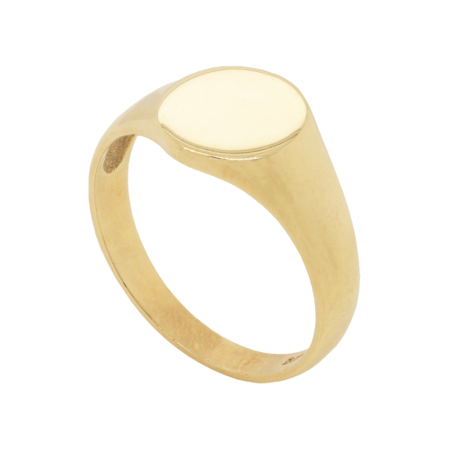 Gold Round Signet Ring