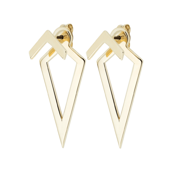 Gold Kite Front Back Earrings