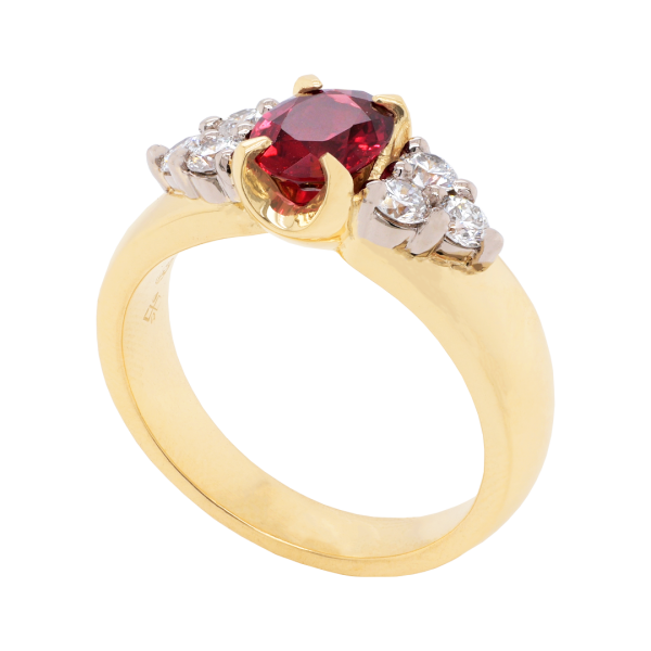 Ruby and Diamond Accented Ring