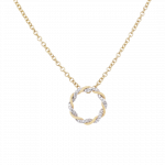 Diamond Set Circle Twisted Pendant