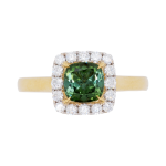 040391 Cushion Green Tourmaline Diamond Halo Ring Top 1080x1080