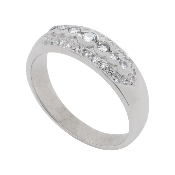 Grain and Rubover Set Diamond Ring