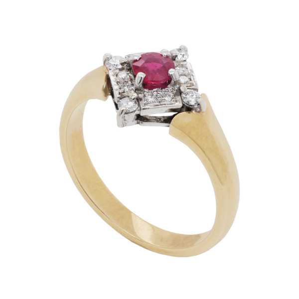 Ruby and Diamond Deco Ring