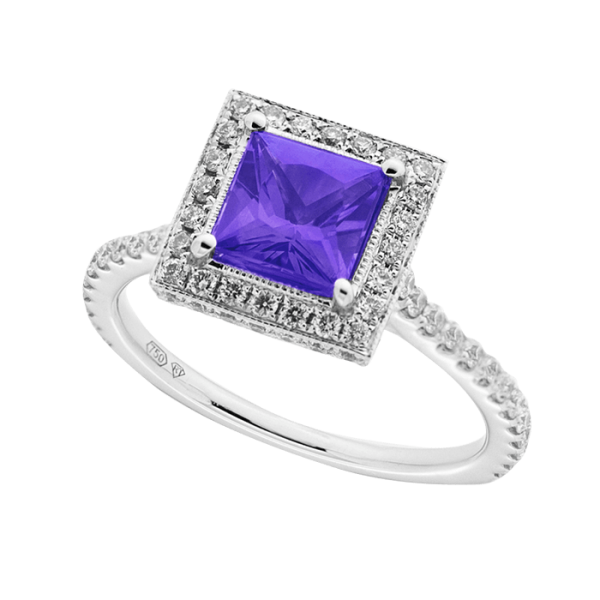 Princess Cut Tanzanite Basket Set Ring