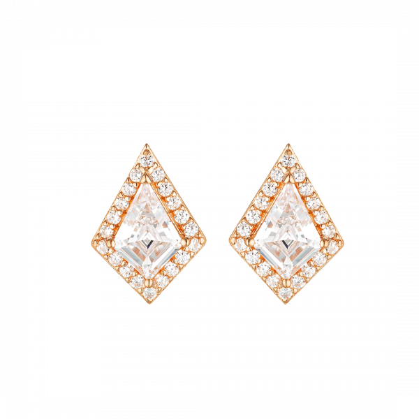 Georgini Rose Gold Rock Star Shield Earrings