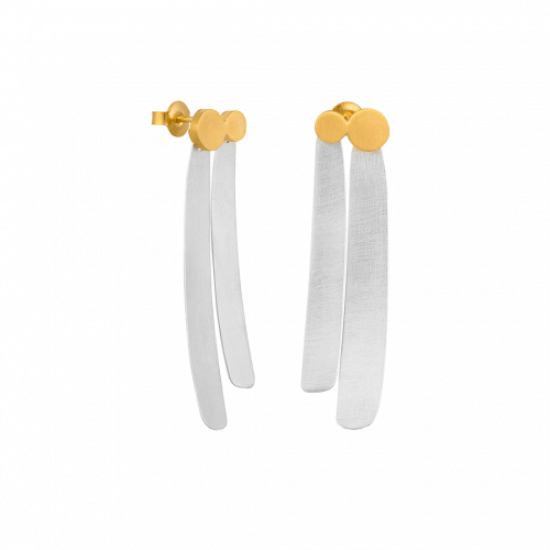 Airosa Silver and Gold Double Drop Earrings