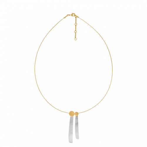 Airosa Silver and Gold Double Drop Necklace