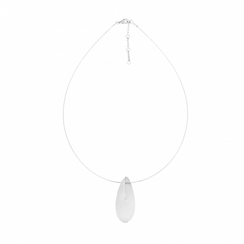 Euphorbia Silver Drop Wire Necklace