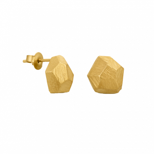 Facet Gold Small Stud