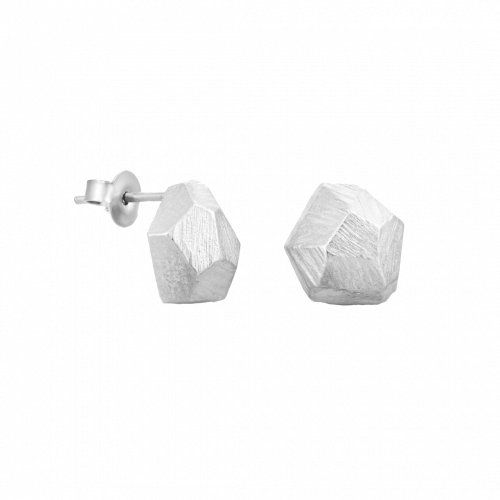 Facet Silver Small Stud