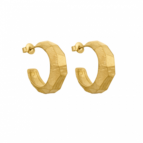 Facet Gold Hoop Earrings