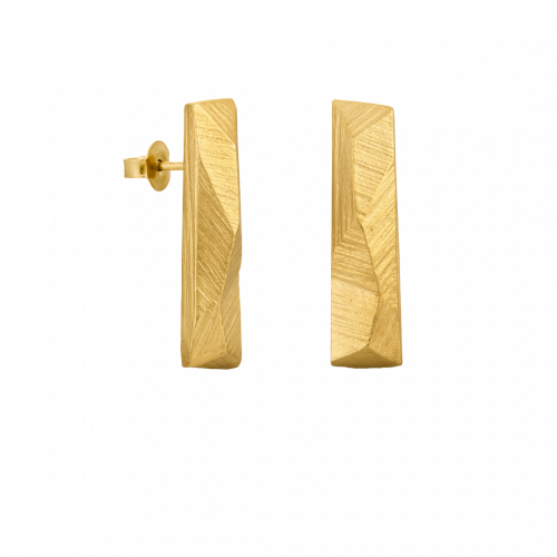 Facet Gold Earring Long Stud