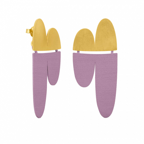 Hana Mauve Double Petal Earrings