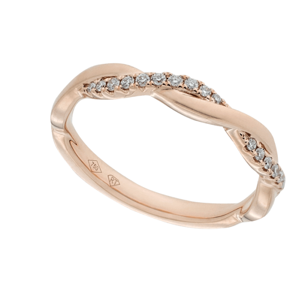  Rose Gold and Diamond Twist Ring