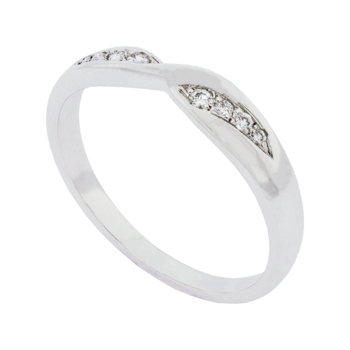 Diamond Crossover Wedding Ring