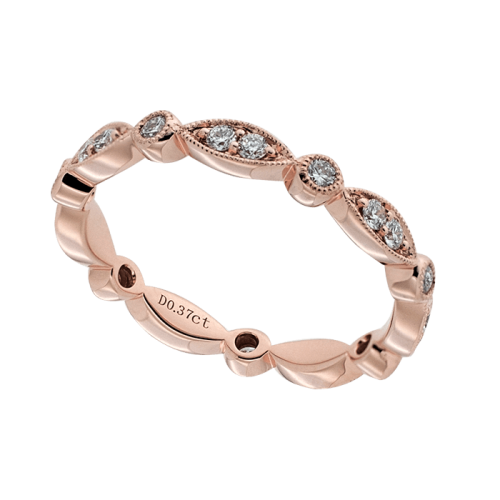 Rose Gold and Diamond Filigree Band