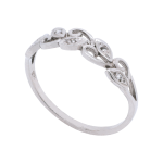 Openwork Leaf Pattern Diamond Wedding Ring