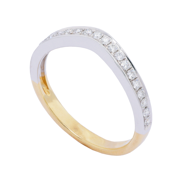 Shaped Diamond Set Wedding Ring