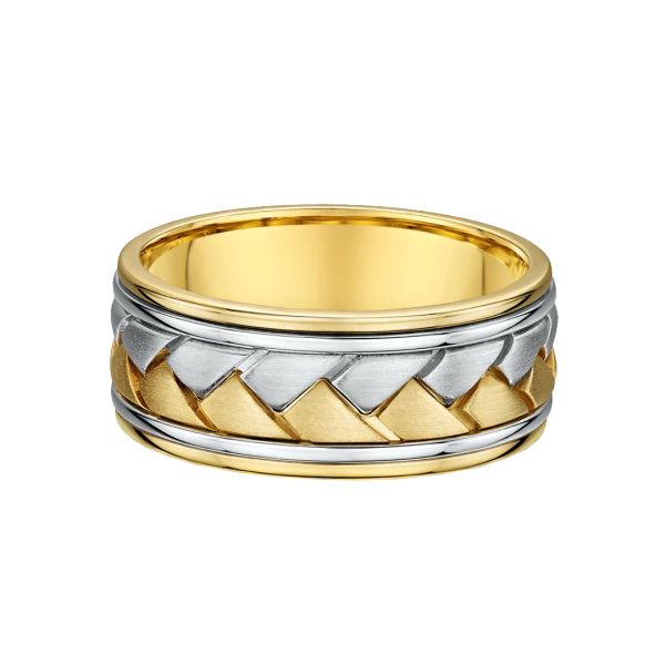 Two-Tone Braided Mens Wedding Ring