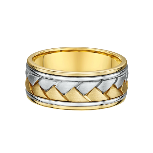 Two-Tone Braided Mens Wedding Ring