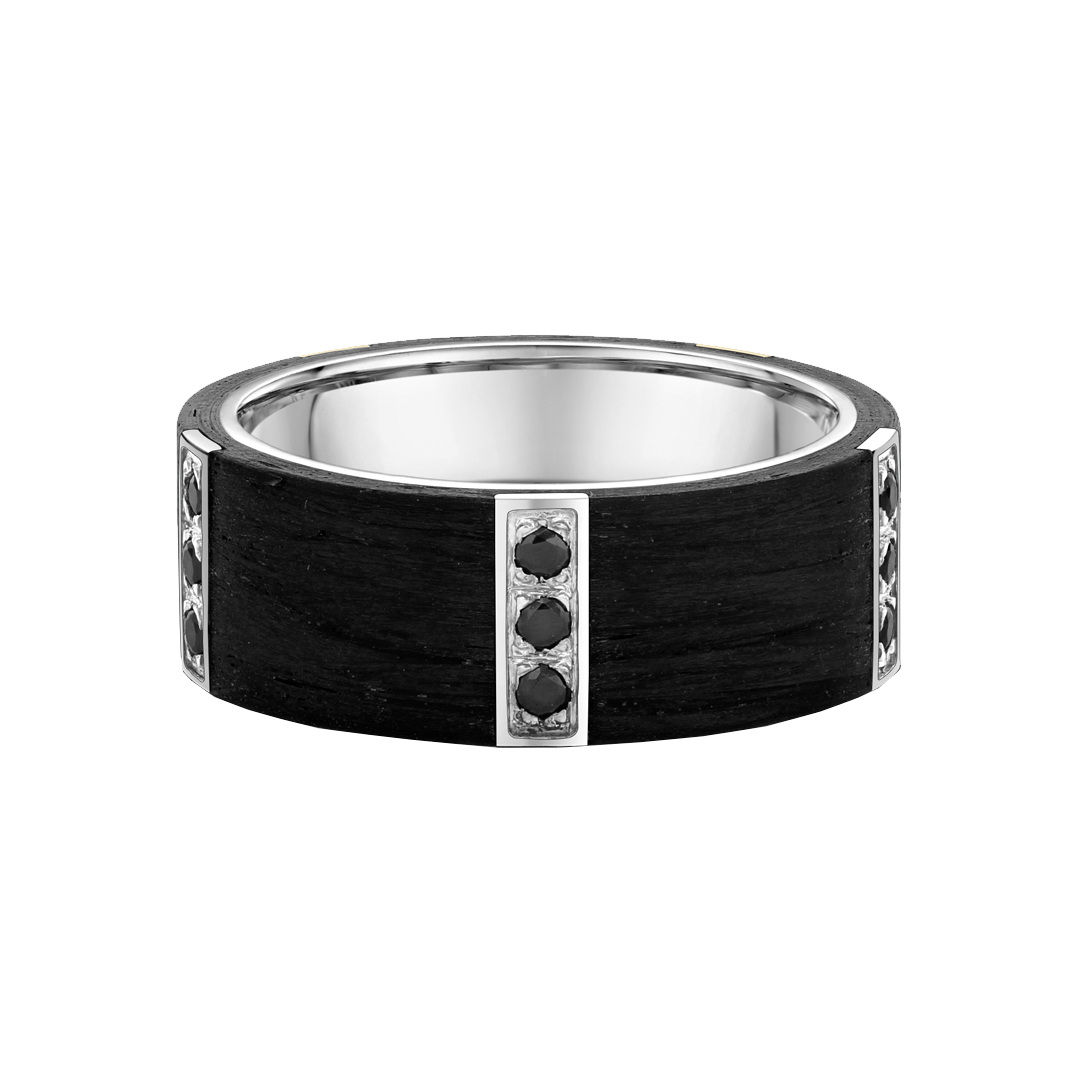 Carbon Fibre Black Diamond Wedding Ring Dalgleish Diamonds