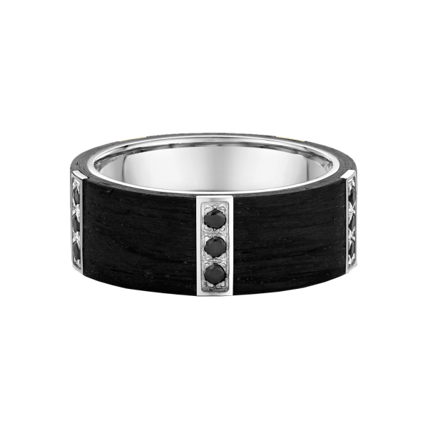 Carbon Fibre Black Diamond Wedding Ring