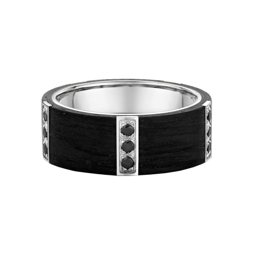 Carbon Fibre Black Diamond Wedding Ring