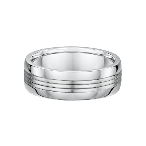 Triple Groove Mens Wedding Ring