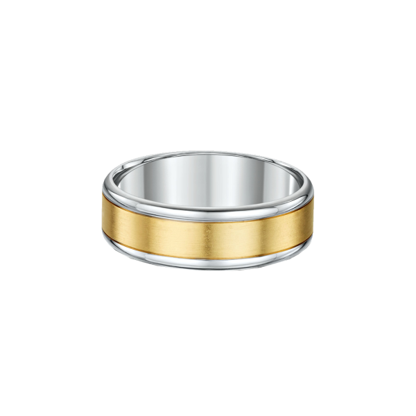 Two Tone Polished Edge Wedding Ring